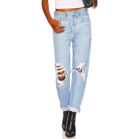 NWT Agolde 90s mid rise loose fit jeans in Fallout wash - Picture 1 of 13